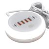 Simultaneous 6 Device Charging Adapter With 2 Type C Port Quick Charge 4 USB Port Auto Current Detection Space Saving