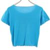 CANDY STRIPPER FINE Short Sleeve T-shirt 2 Light Blue Women Used