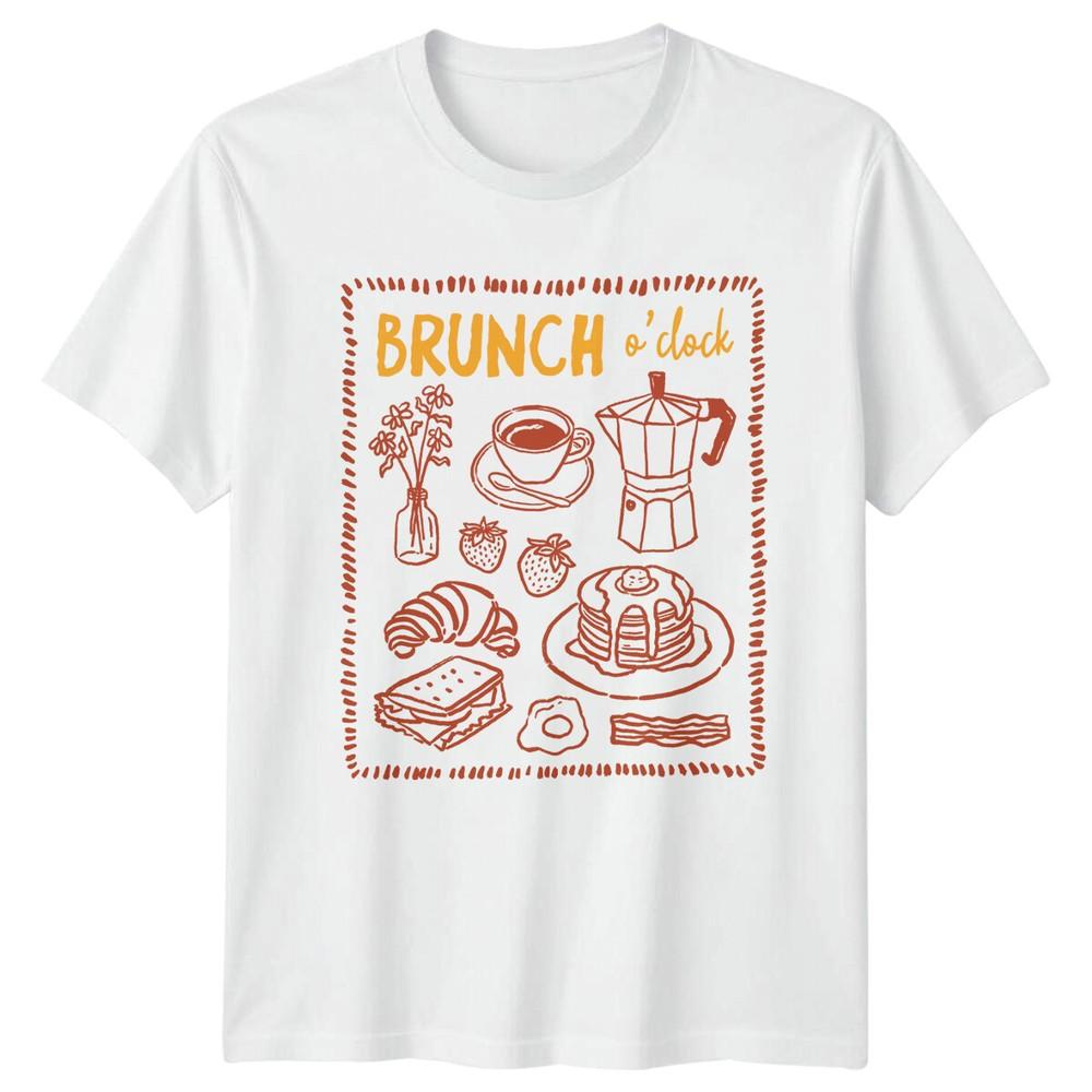 Brunch Oclock Brunch Food Drink Unisexs TShirt Ladies Tee Graphic Unisex Top S