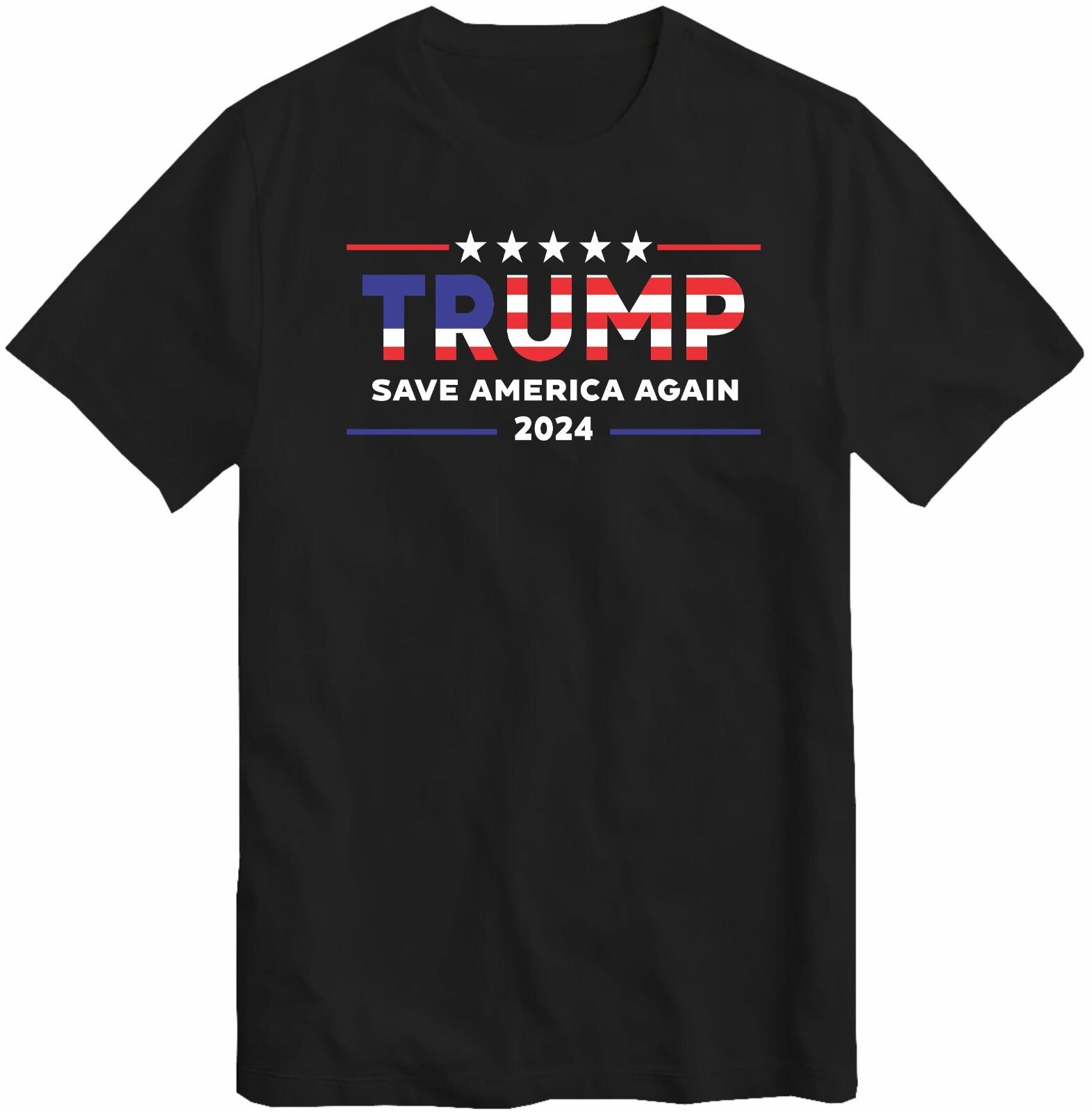 Donald Trump 2024 T-Shirt Save America again American Flag US Elections T Shirt S разноцветный