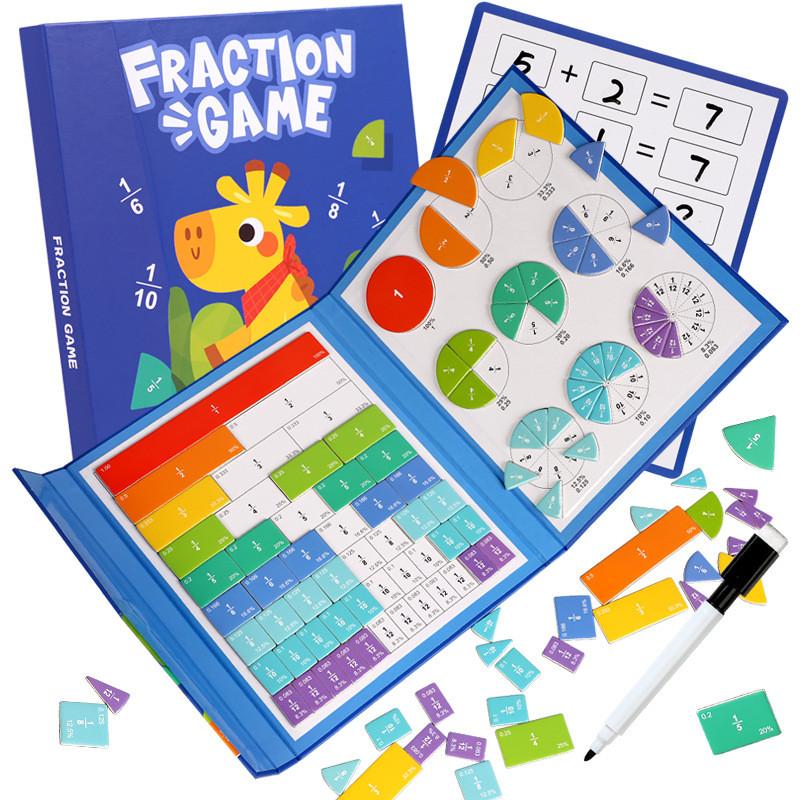 Educational Math Manipulative Magnetic Fraction Board For Kindergarten Learning