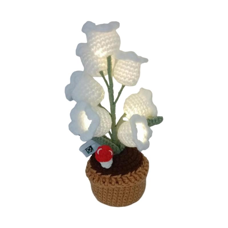 Versatiles Home Accent Crochet Valley Potted Plant LED Night Lights Suitable for Living Room or Stable