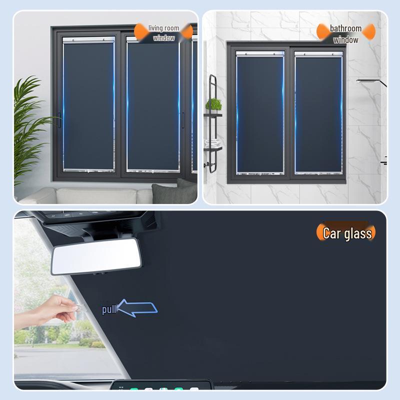 Lochfreie Sonnenschutzgardine: Verdunkelungs-Fensterisolierung für Auto, Küche, Balkon und Büro