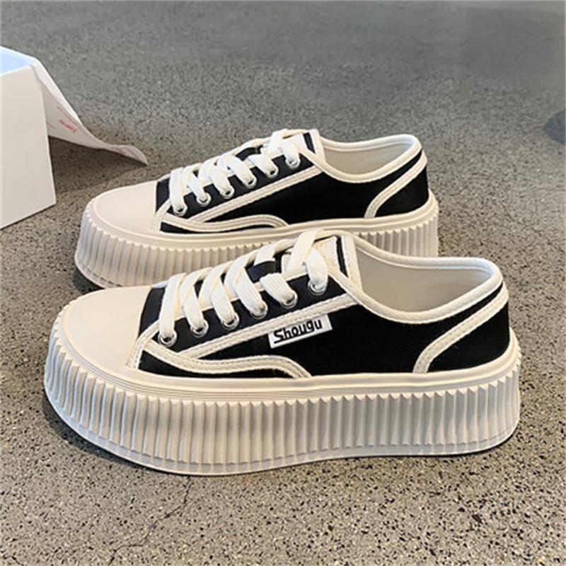 Summer canvas shoes women's platform biscuit shoes new Xiaoxiangfeng women's shoes versatile casual board shoes