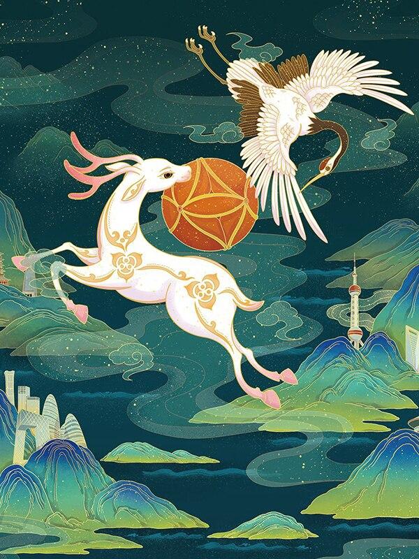 Tam Yuvarlak Elmas Nakış Çizgi Roman Hayvanlar Diy 5D Elmas Boyama Karikatür Soyut Portre Taklidi Duvar sanat posterleri