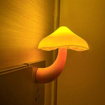 LED Night Lamp Creative Shape Energy-saving Plug-Play Flicker Free Eye Protection with Light Sensor Cute Mushroom Night Lamp