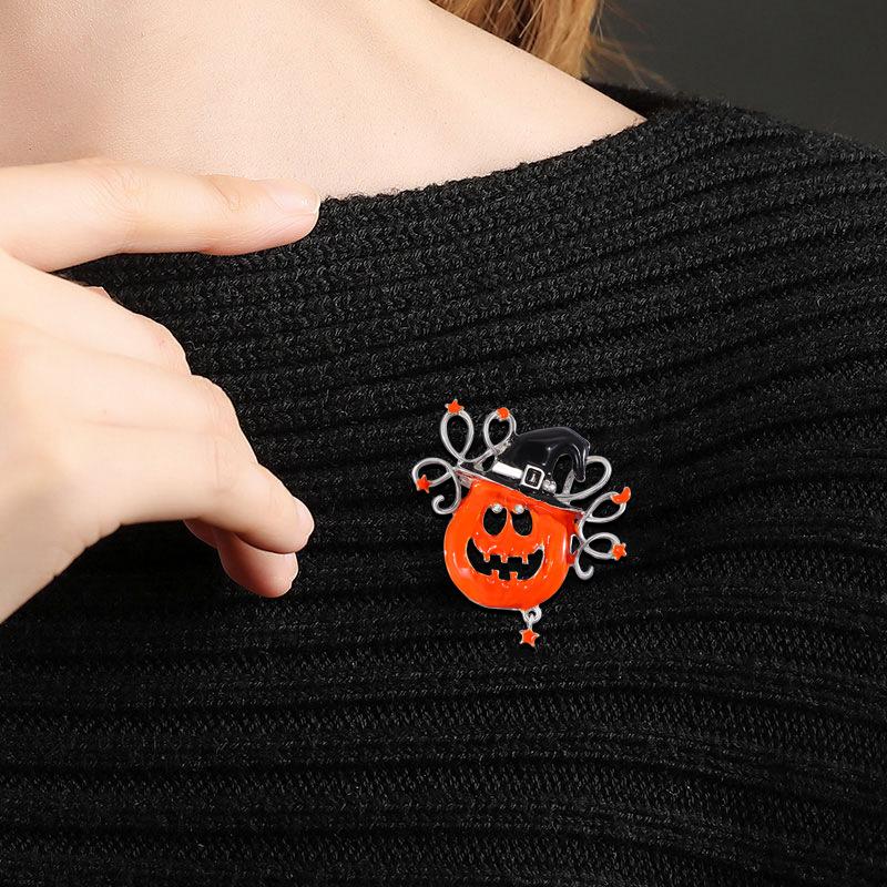 Halloween Pumpkin Head Accessories Holiday Celebration Dark Wizard Brooch