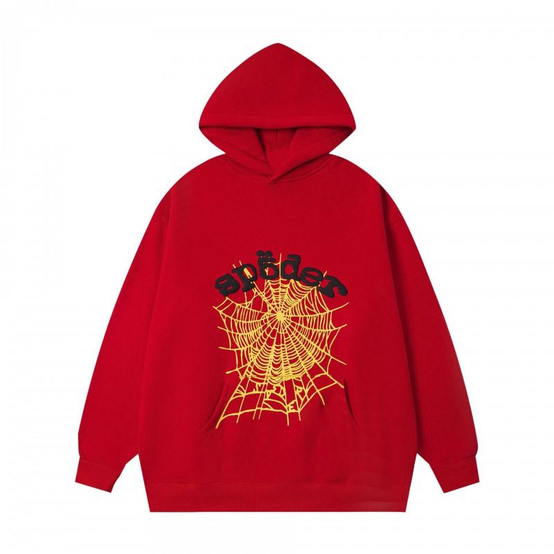 Unisex Oversized Hoodie With Spiderweb Print Fleece-Lined Cotton Blend Streetwear Style