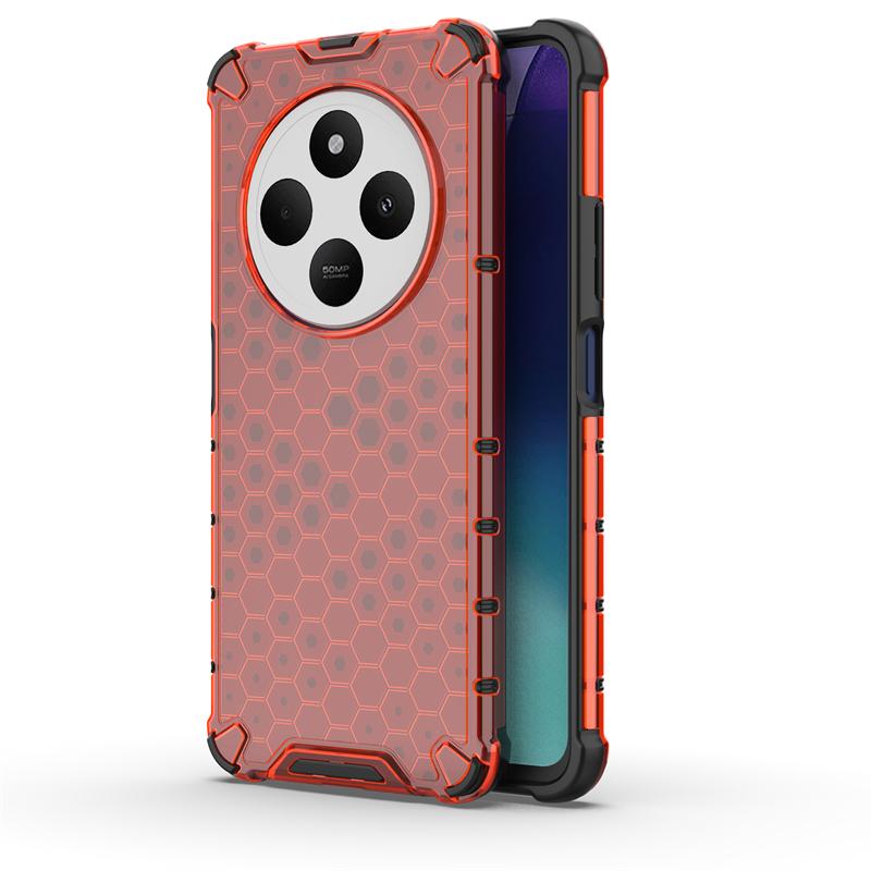 Shockproof Transparent Case For Xiaomi Poco C75 Honeycomb Armor Full Back Case For Poco C75 Case Cover For Poco C75 6.88 inch