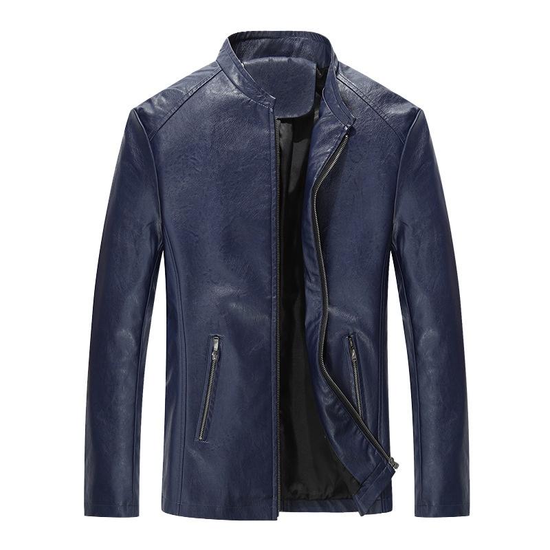 Men's Motorcycle Pu Leather Jacket Slim Fit Zip Up Classic Retro Outwear For All Occasions