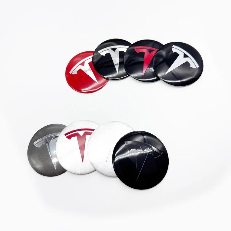 Autosticker 2025 Heet 4 stuks 56/65mm Tesla Naafkap Middenkap Logo Hoge Kwaliteit Sticker voor Tesla Model 3 Y S X Gepersonaliseerde Auto St