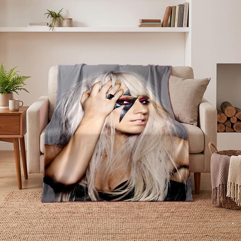 Lady Gaga (1) Soft Warm Flannel Blankets Comfortable Blanket for Home Decoration Gifting