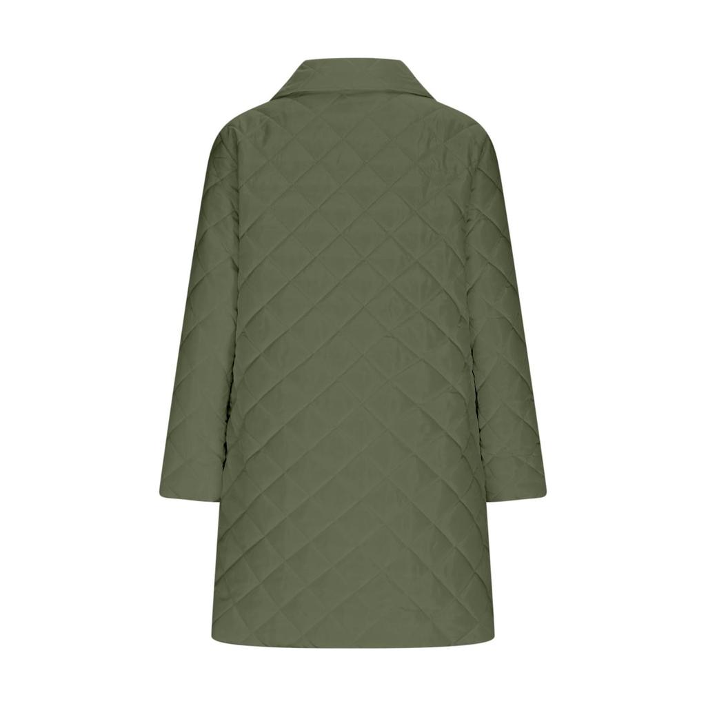 Women's Fashion Solid-Colour Zipped Long-Sleeved Loose-Fit Cotton Coat With Pockets