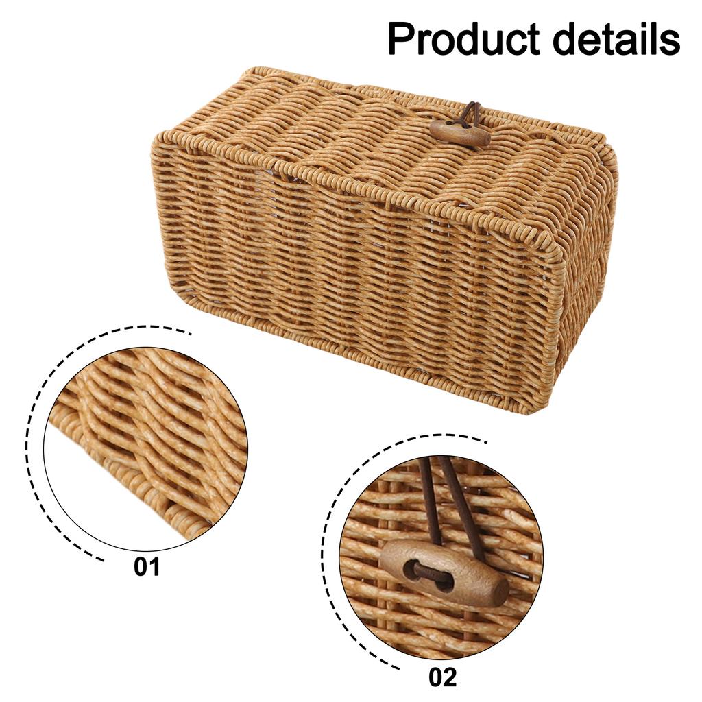 25*13*9cm Imitation Rattan Box Handmade Paper Box Exquisite Workmanship Hotel Usage PP Material Suitable For Paper Towels