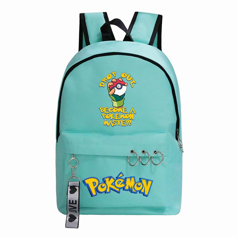 Animation Odd Print Travel Bag Large Capacity Mint Green Student Schoolbag