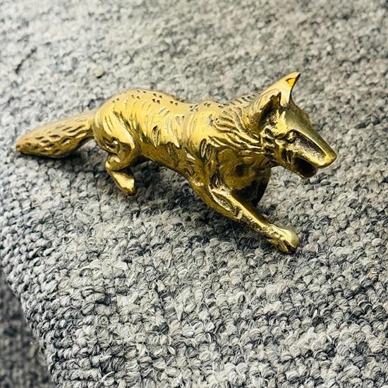 93.98 cm Brass Handle Sticks Fox Collectible wooden walking stick cane Gift for Father, Mother