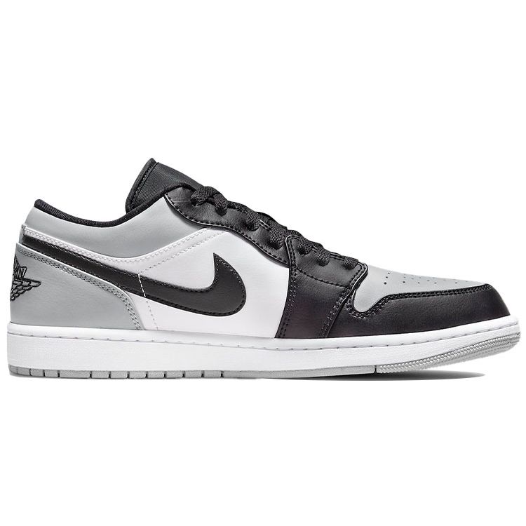 Air Jordan 1 Low Shadow Toe Men Sneakers Grey Light-Smoke-Grey Black 553558-052