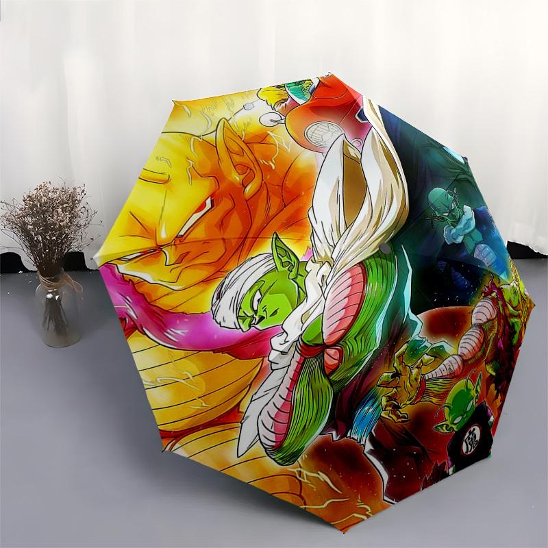 1pc Dragon Ball Z Piccolo Outdoor Umbrella - Automatic Opening/Closing, Portable 3-Fold Design with 8-Rib Iron Frame - Perfect Gift for Fans, Traveler