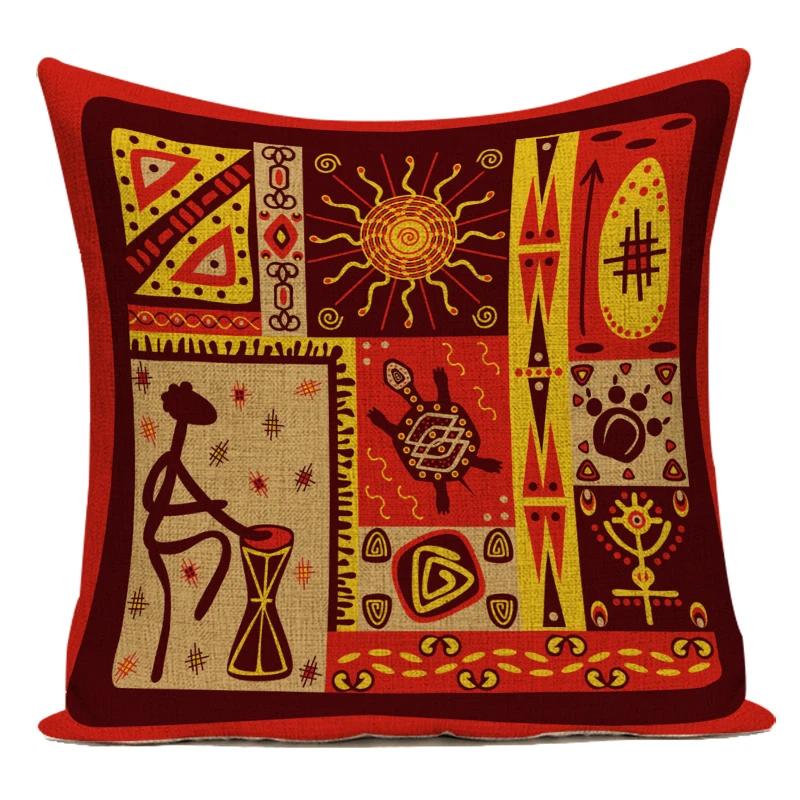 African Style Animal Elephant Geometric Polyester Pillow Covers Decorative Sofa Home Cushion Cover For Living Room Decoration