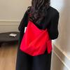 Minimalist Lazy Wind Tote Shoulder Bag Women'S Large Capacity Underarm Bag Student Class Bucket Bag Retro Shopping Bag
