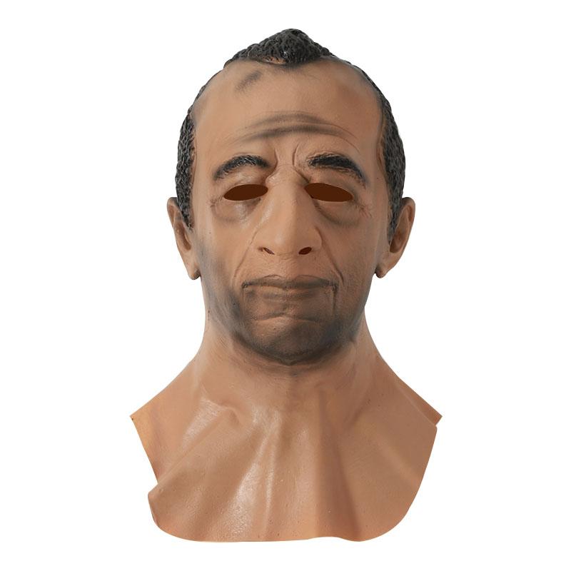 Hot Sale Realistic Latest Halloween Full Head Bareheaded Old Man Latex Headgear Cosplay Head Silicone Party Masks