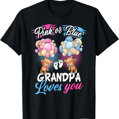Αρκουδάκια Ροζ ή Μπλε Ο Παππούς Σας Αγαπά T-Shirt Αποκάλυψης Φύλου