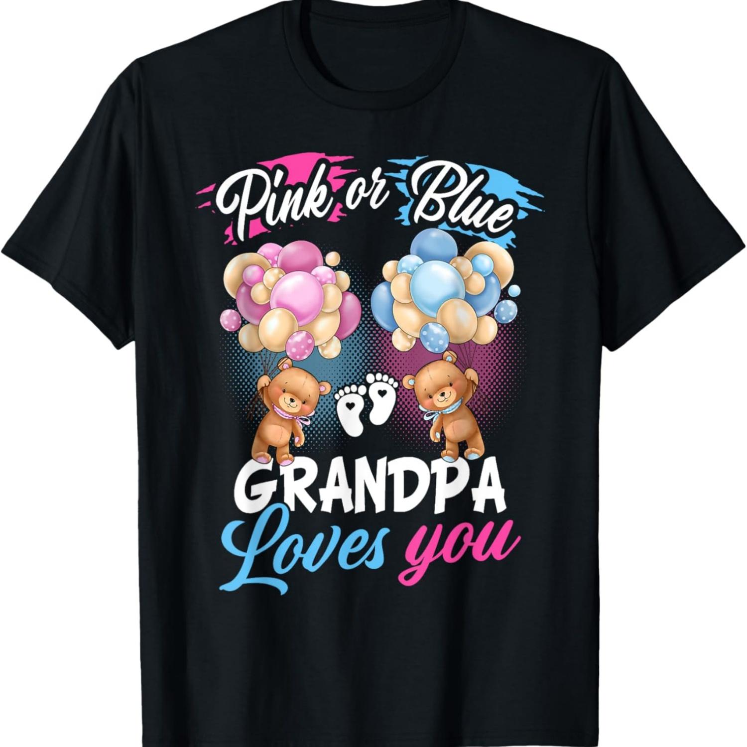 

Bears Pink Or Blue Grandpa Loves You Gender Reveal T-Shirt L чорний