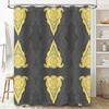 Gold Plated Decorative Shower Curtain Set with Tassel Rod Pocket for Bathroom Home Decoration Gray Yellow