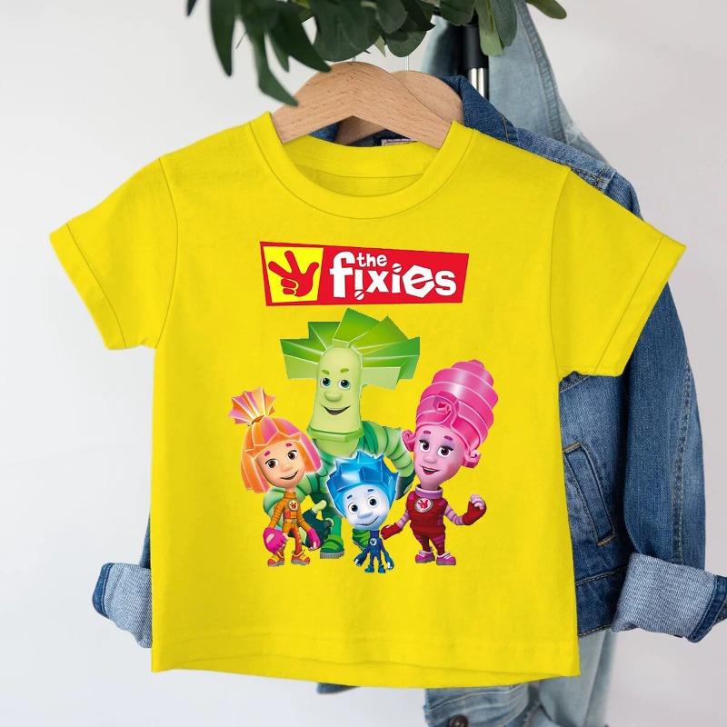 Das Fixies Grafik T-Shirt Für Kinder Jungen 2025 Neue Mode Das Fixies Kurzarm-T-Shirt Anime Y2k Oberteile Kleinkind Mädchen Kleidung