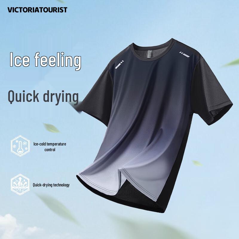 

VICTORIATOURIST Men s Gradient Quick-Dry Sports T-Shirt 4XL