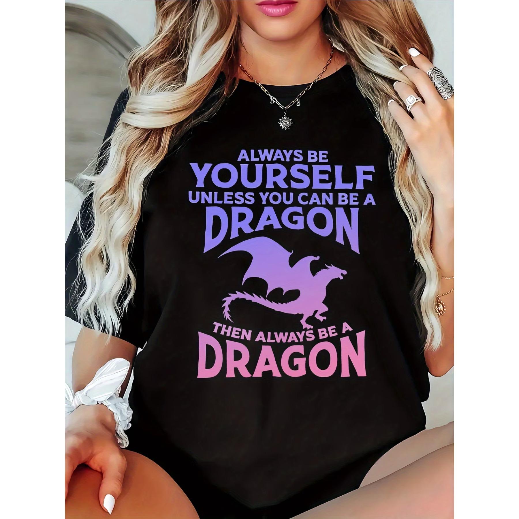 Letter Print Women s Casual T-Shirt, Round Neck, Short Sleeved Tee S чёрный