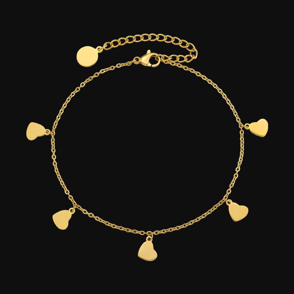 KRKC Adjustable Beach Anklet Foot Jewelry Set Handmade Delicate Anklets for Women Girls 14K Gold Layered Ankle Bracelets Chains