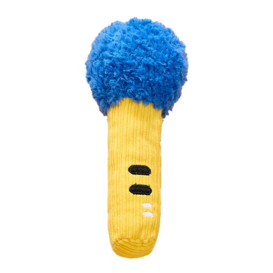Plush Cat Chew Toy Squeaky Stuffed Microphone Kitten Teething Toy Cat Kicker Toy for Indoor Cats Solo Entertainment