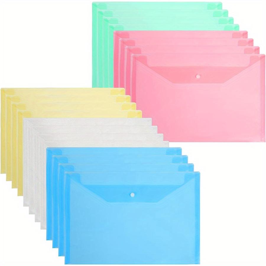 5/10pcs Plastic Envelopes A4 Size Folders for Documents Folders with Snap Closure Letter Size for School and Office Supplies JXB