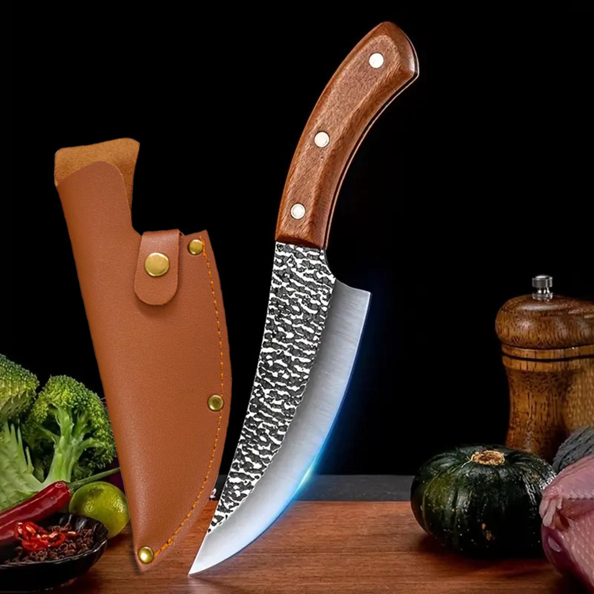 

Butcher Boning Knife Cleaver Knife High Carbon Steel Kitchen Knives Meat Vegetables Fish Chicken Chef Knife Wood Handl Cooking WITH COVER