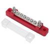 6 Terminal Distribution Block Bus Bar with PC Protection Cover M4 Screws M6 Binding Post for Cars Bo