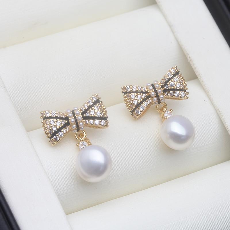

Cute Freshwater Natural Pearl Earrings Woman,Amazing Silver 925 Pearl Stud Earrings Wife Mother Anniversary Black White Pink