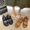 2024 Damen Sandalen im koreanischen Stil mit flachem Klettverschluss - Bequem, trendig römisches Ein-Riemen-Design für den Sommer