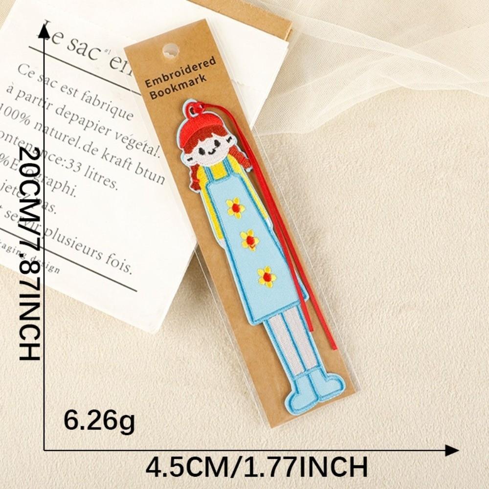 with Rope Embroidery Bookmarks Fabric DIY Decor Cloth Patches Cute Fabric Page Marker  Reading Gift