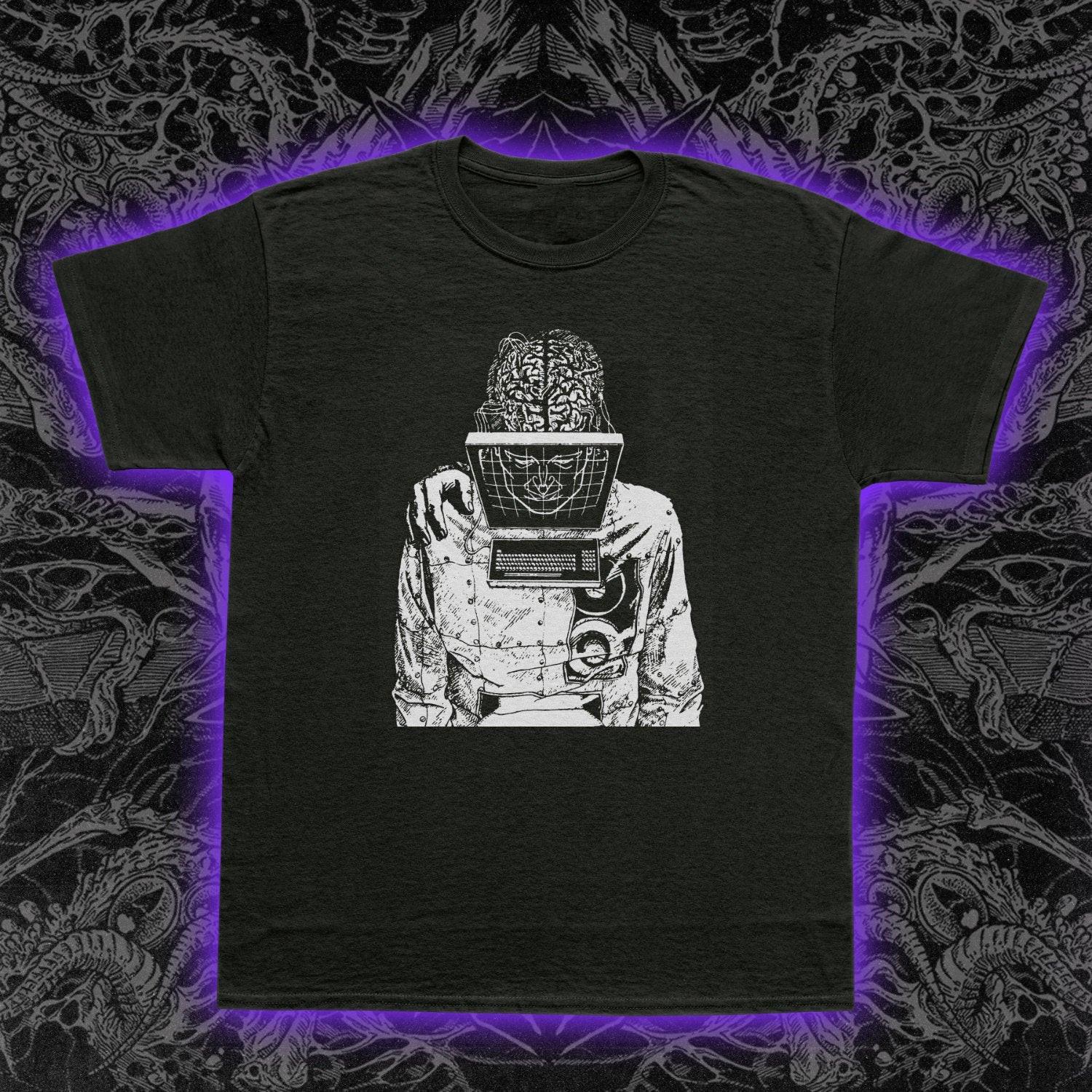 Final Upload T-Shirt Mens Womens Tees Top Cyberpunk Sci-Fi Transhumanism Dystopian Retro-Futurism Tee 3XL