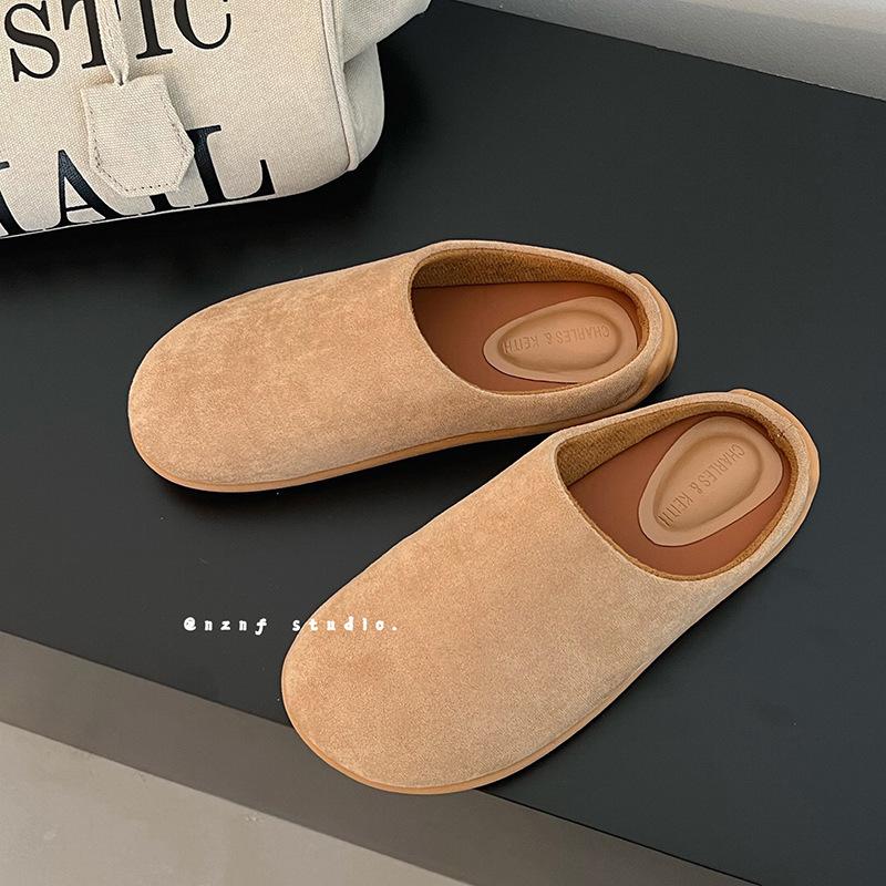 Casual simple explosion Internet celebrity non-slip flat-bottomed slippers women's summer wear 2025 new super hot bag head half slippers