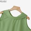 ZANZEA Women Summer Casual Round Neck Loose Sleeveless Tank Tops