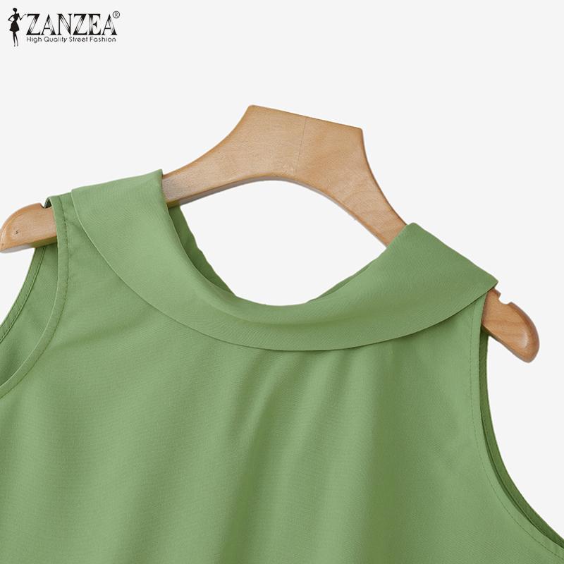 ZANZEA Women Summer Casual Round Neck Loose Sleeveless Tank Tops
