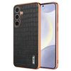 For Samsung Galaxy S24 Case Electroplating Crocodile Texture PU+TPU Anti-Drop Phone Cover