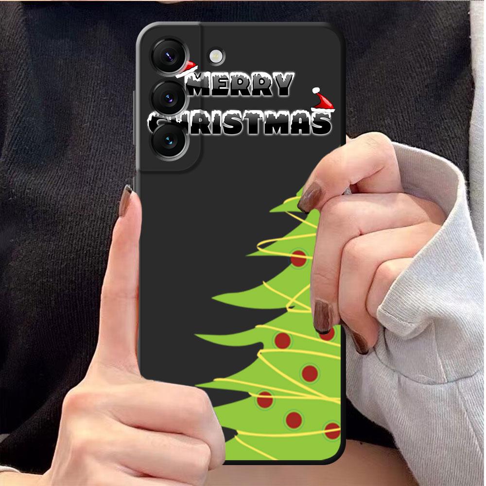 

Черный чехол Funda для Samsung Galaxy S21 FE S8 S10 S21 S7 S20 Plus S9 S10e S22 Ultra 5G Silicon Luxury Christmas Happy New Year SamsungNote20Ultra5G