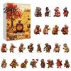 Holiday Countdown Box Advent Calendar with 24 Animal Hanging Decors, Day Decorative Ornaments for Christmas Thanksgiving, Acrylic Ornament Gift