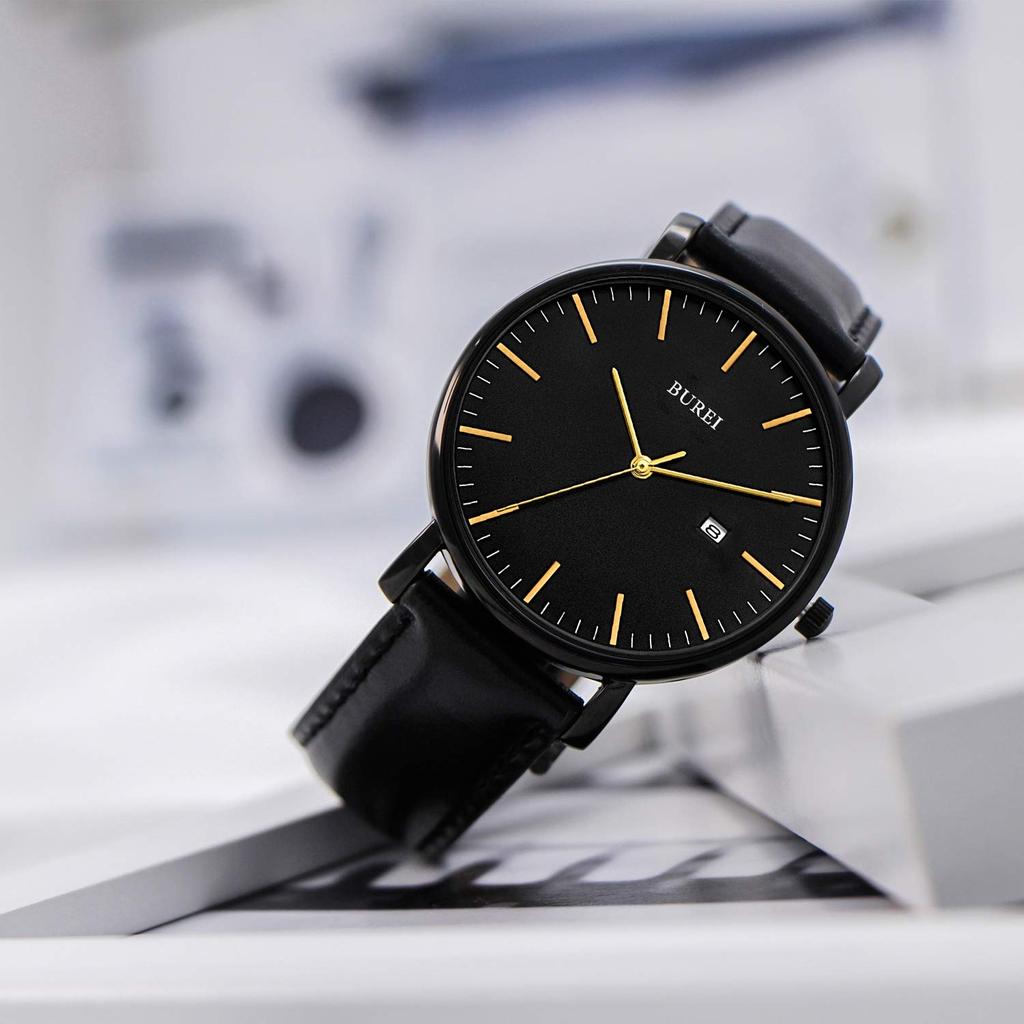 Men's Waterproof Analog Business Watch with Milanese Mesh Strap and Date Display