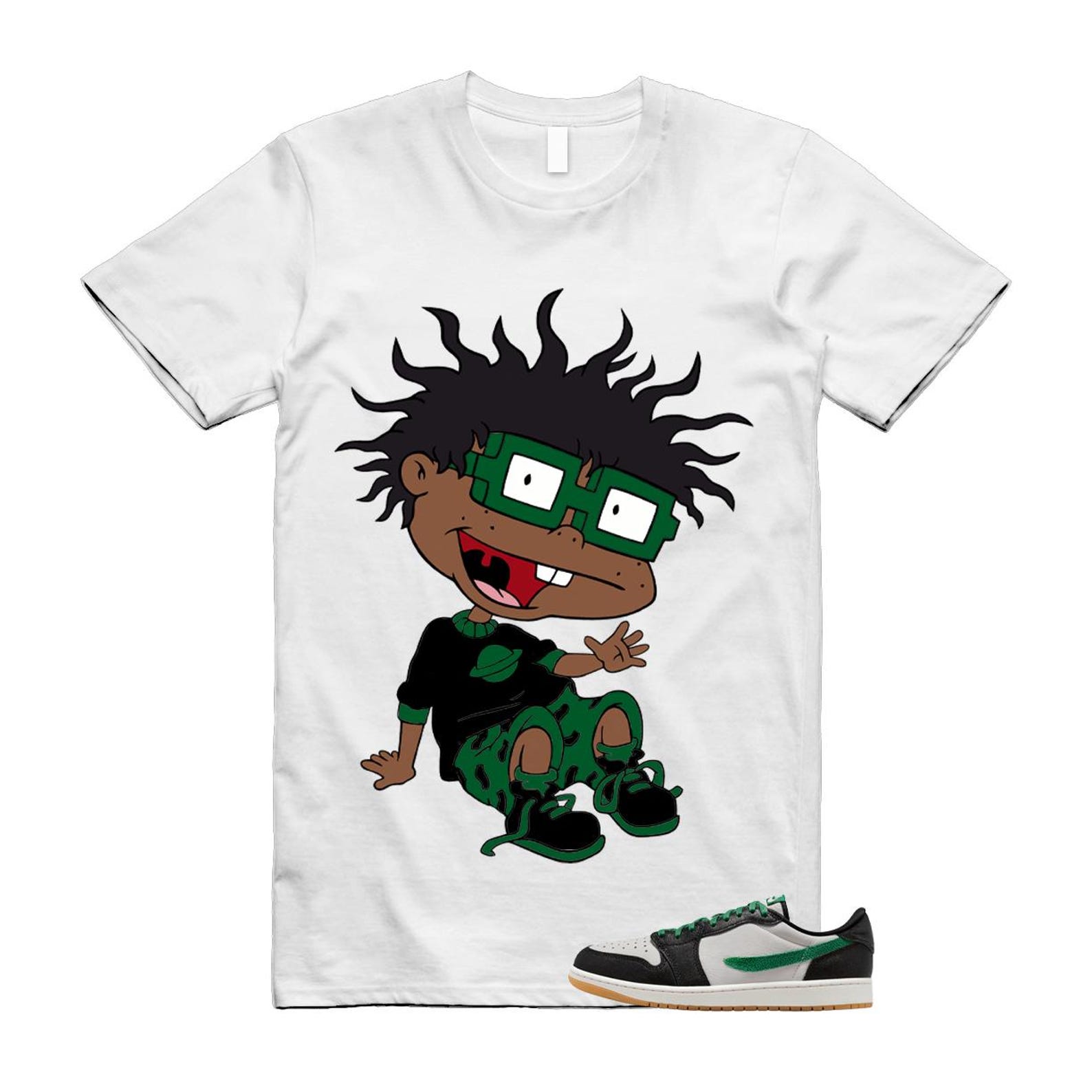 1 Phantom Pine Green White Black Low OG T Shirt Match FINSTER M