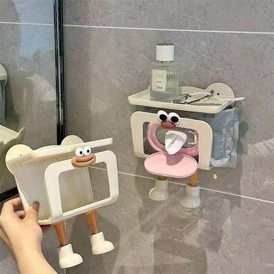 Lux Bathroom Wall-Mounted Punch-Free Waterproof Toilet Tissue Box and Storage Rack