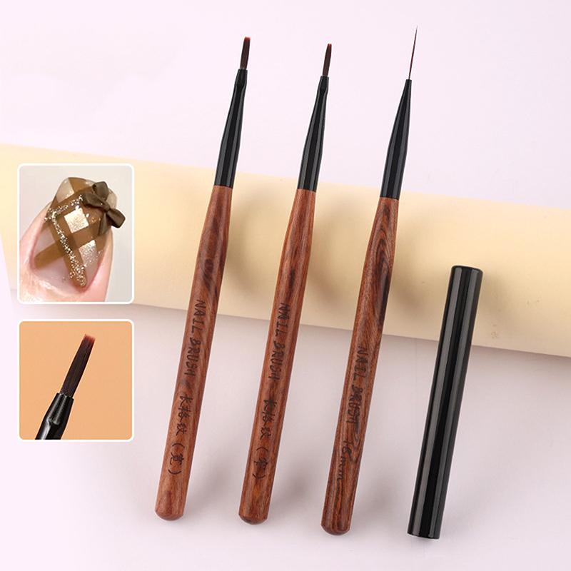 Nail Art Liner Brush French Plaid Nail Art Brushes Set Line Grid Pattern Drawing Pen For Diy Uv Gel Extension Painting Supplies